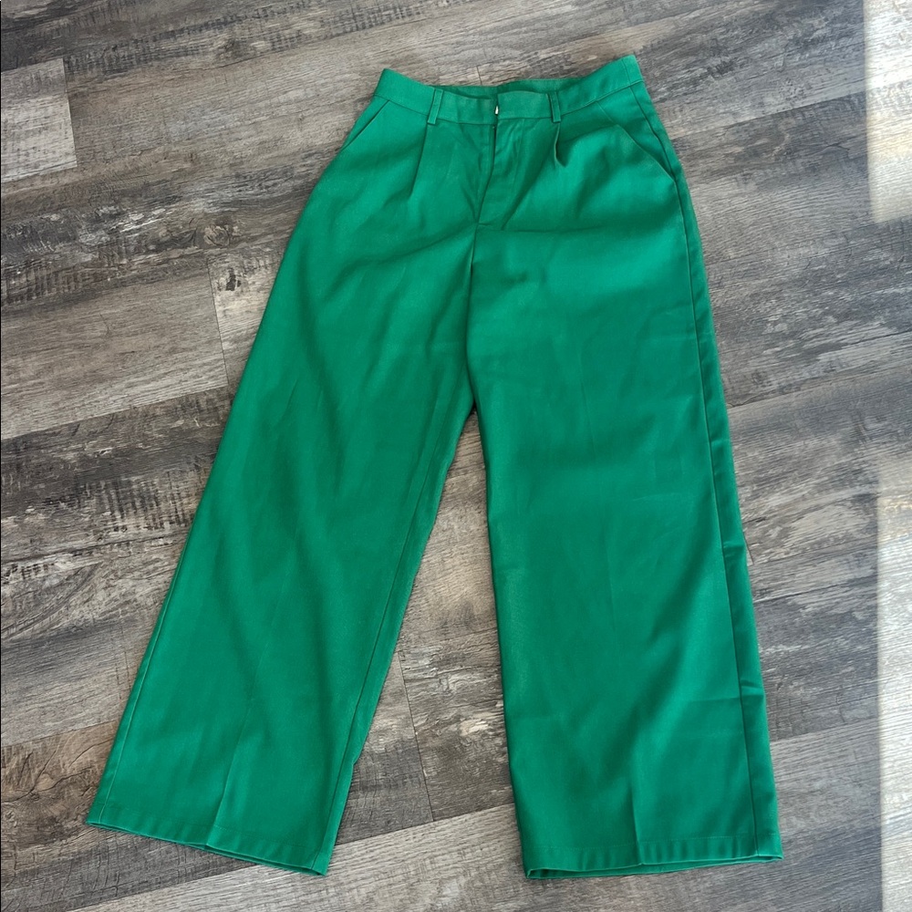 Cider Green Wide-Leg Pants